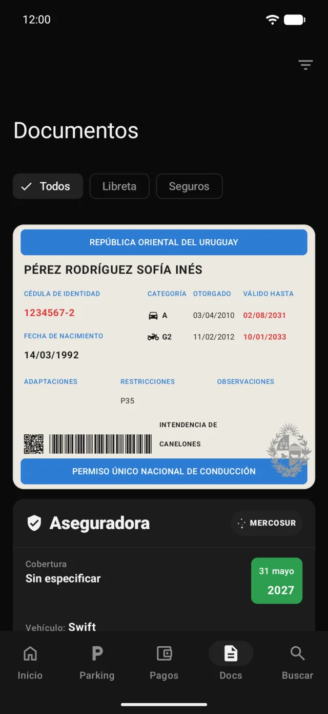 Los documentos de un vehículo en GarageApp