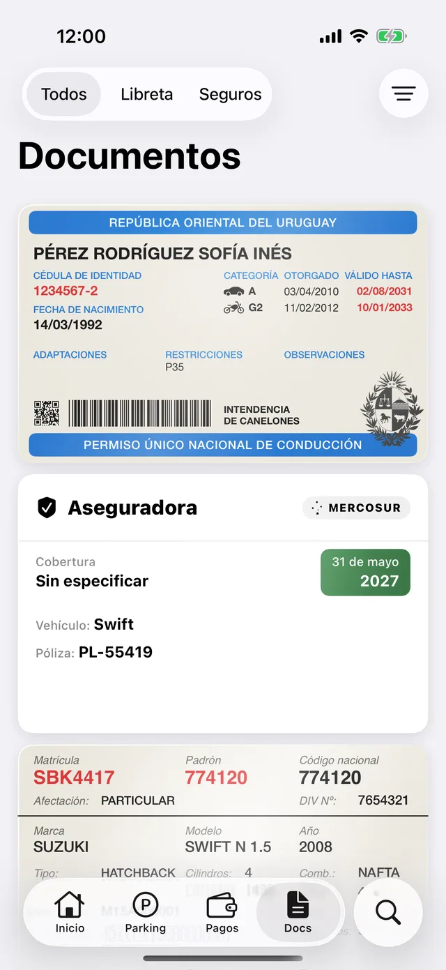 Los documentos de un vehículo en GarageApp