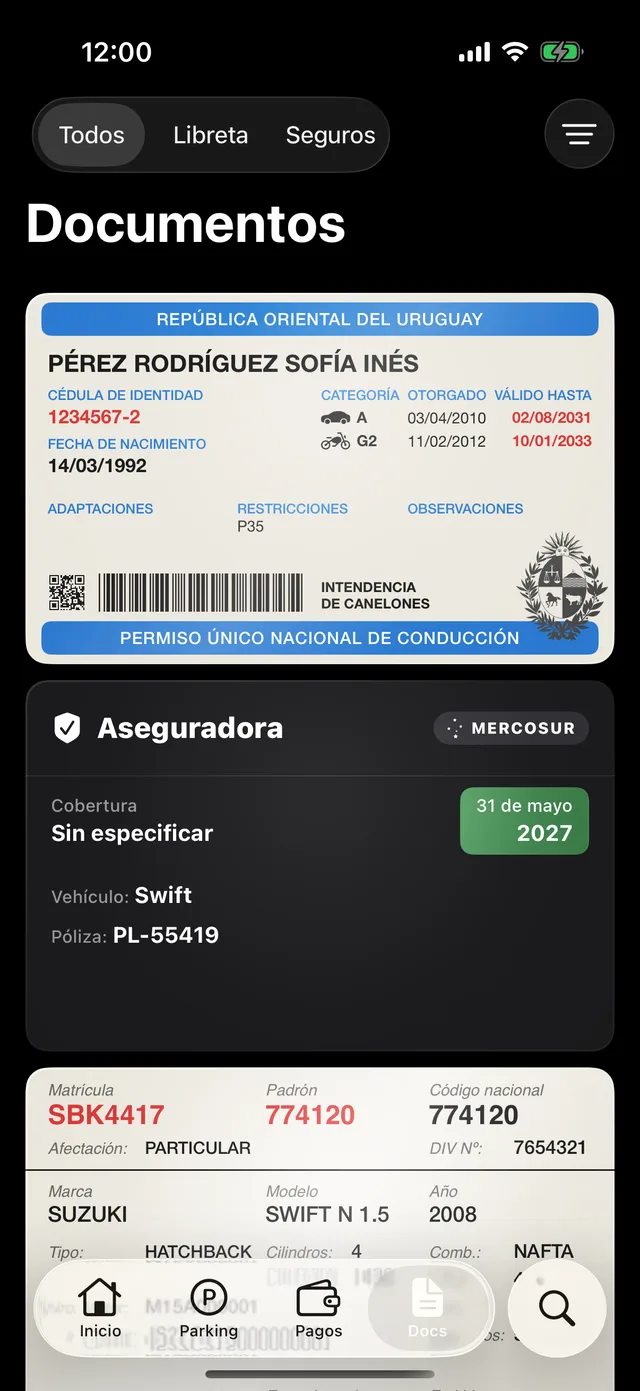 Los documentos de un vehículo en GarageApp