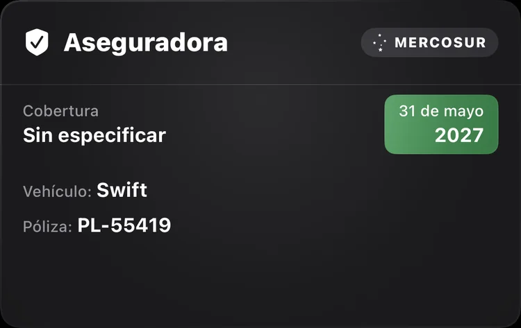 Una póliza con la marca Mercosur