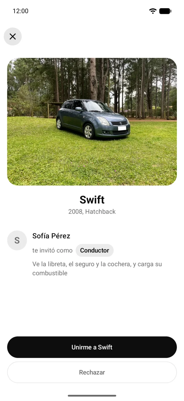 Una invitación para ver un vehículo