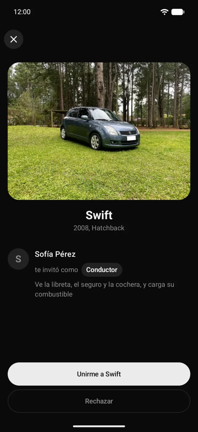 Una invitación para ver un vehículo