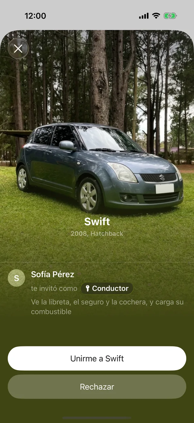 Una invitación para ver un vehículo