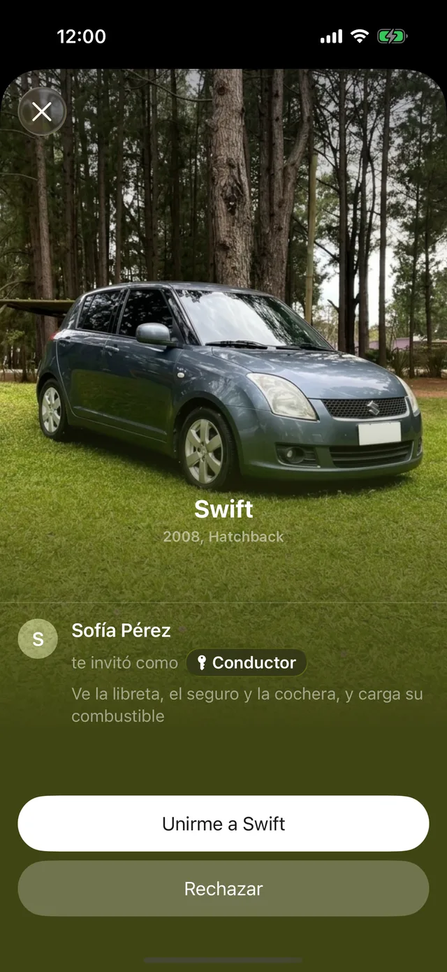 Una invitación para ver un vehículo