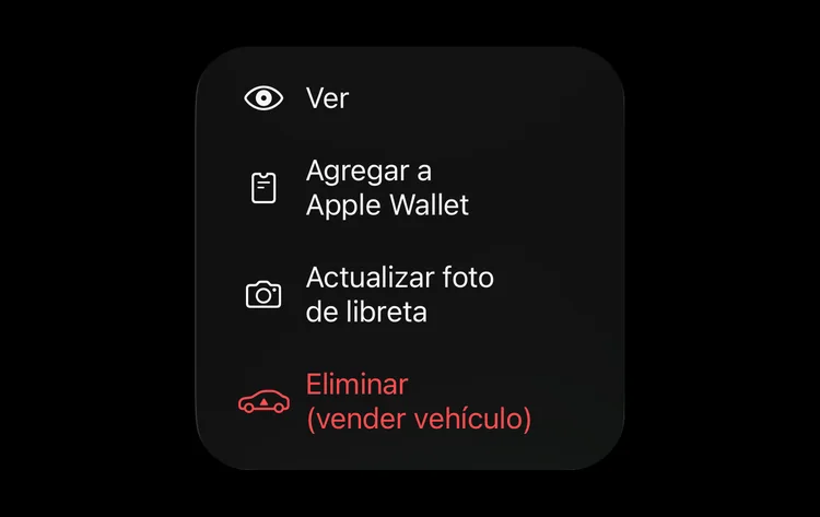 El menú de una libreta con Agregar a Apple Wallet
